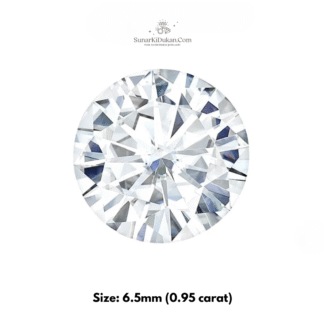 Round Cut Certified Moissanite Diamond D – 6.5mm (0.95 Carat)