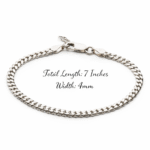 92.5 Silver Women Curb Bracelet Size Details