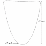 92.5 Sterling Silver Italian Box Chain for Men Size Detail