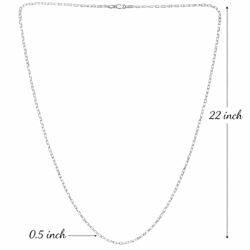 92.5 Sterling Silver Italian Box Chain for Men Size Detail