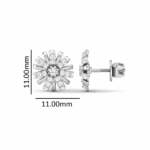 92.5 Sterling Silver Snowflake Stud Earrings for Women Size Guide
