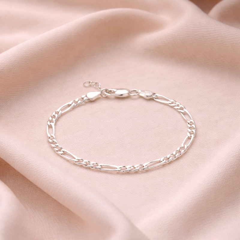 Buy Pure Silver Women Figaro Bracelet