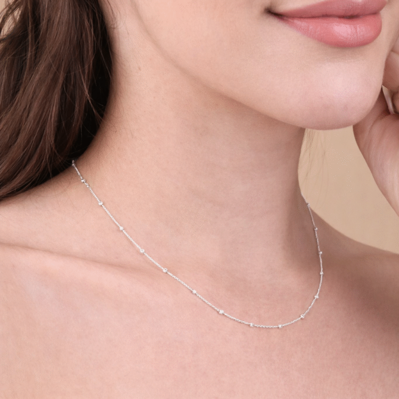 Buy Silver Ball Chain for Women (18 Inches)