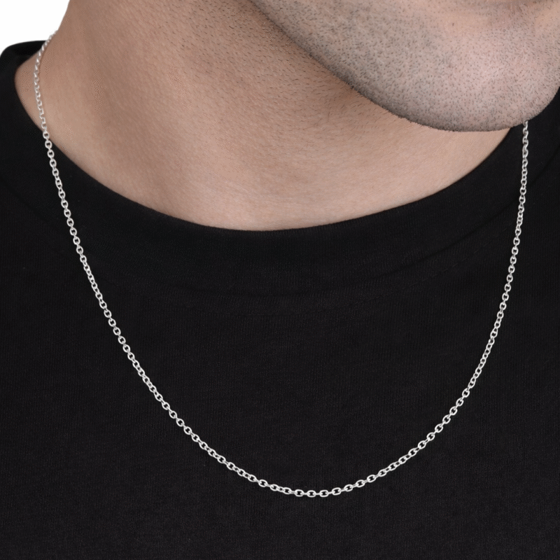 Buy Silver Italian Anchor Chain for Men 22 Inches