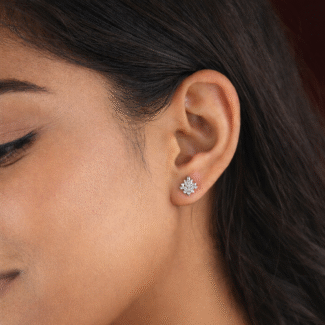 Buy Sterling Silver Floral Cut Studs for Women