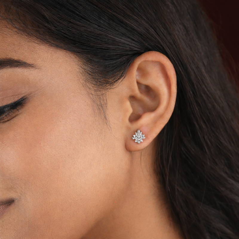 Buy Sterling Silver Floral Cut Studs for Women