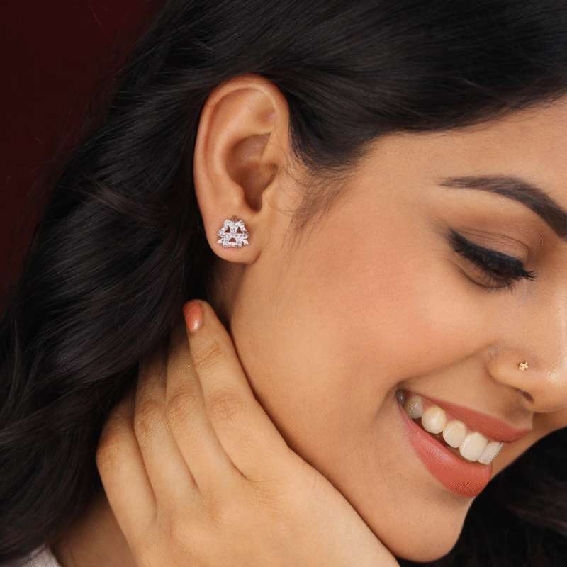 Buy Sterling Silver Floral Stud Earrings for Women