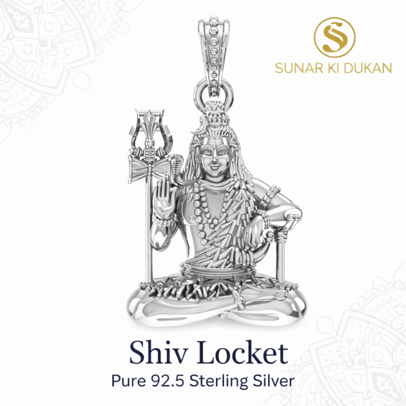 Shiv Locket in Pure 92.5 Sterling Silver – Lord Shiva Pendant for Men & Women | Sunar Ki Dukan
