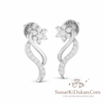 Elegant Floral Twist Silver Stud Earrings