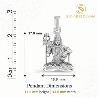 Lord Shiva Pendant size guide