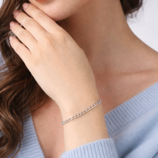 Pure Silver Women Figaro Bracelet