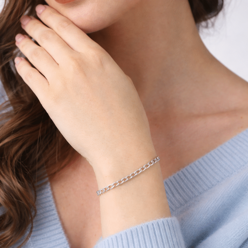 Pure Silver Women Figaro Bracelet