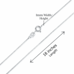 Shop Silver Box Chain for Women (18 Inches) Size Guide