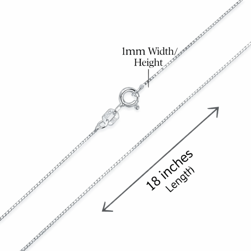 Shop Silver Box Chain for Women (18 Inches) Size Guide