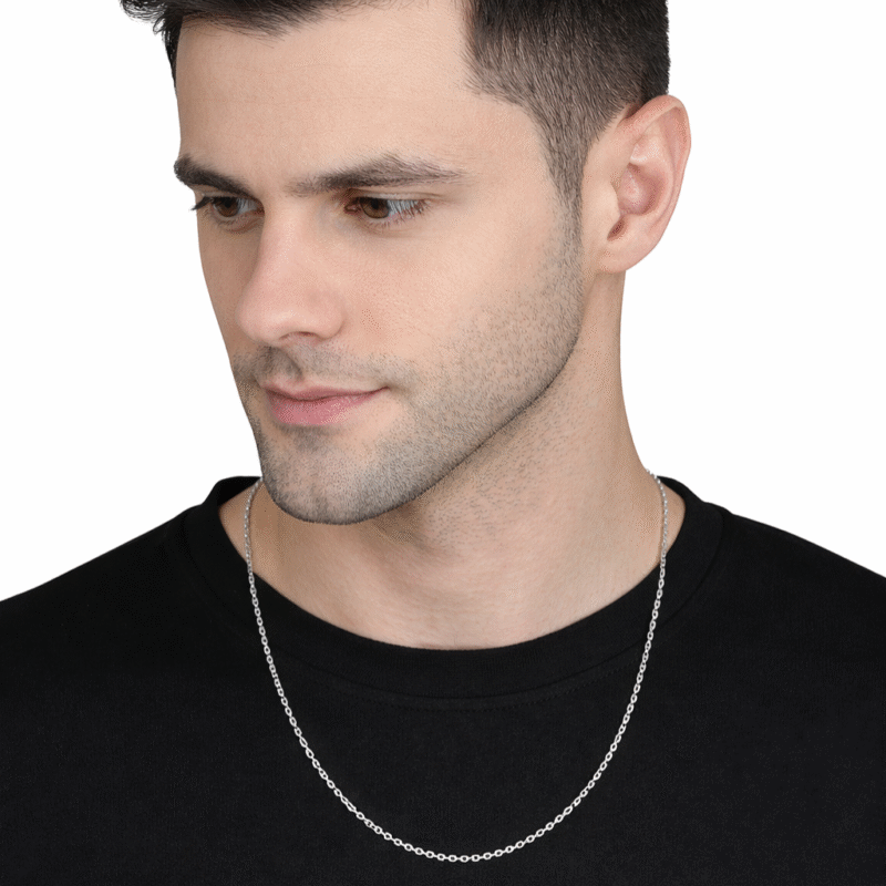 Shop Silver Italian Anchor Chain for Men 22 Inches