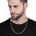 Shop Silver Italian Figaro Chain for Men 22 Inches