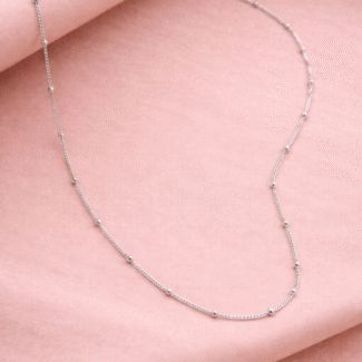 Silver Ball Chain for Women (18 Inches)