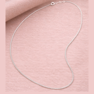 Silver Box Chain for Women (18 Inches)