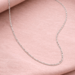 92.5 Silver Figaro Chain for Women (18 Inches)