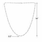 Silver Figaro Chain for Women Size Guide