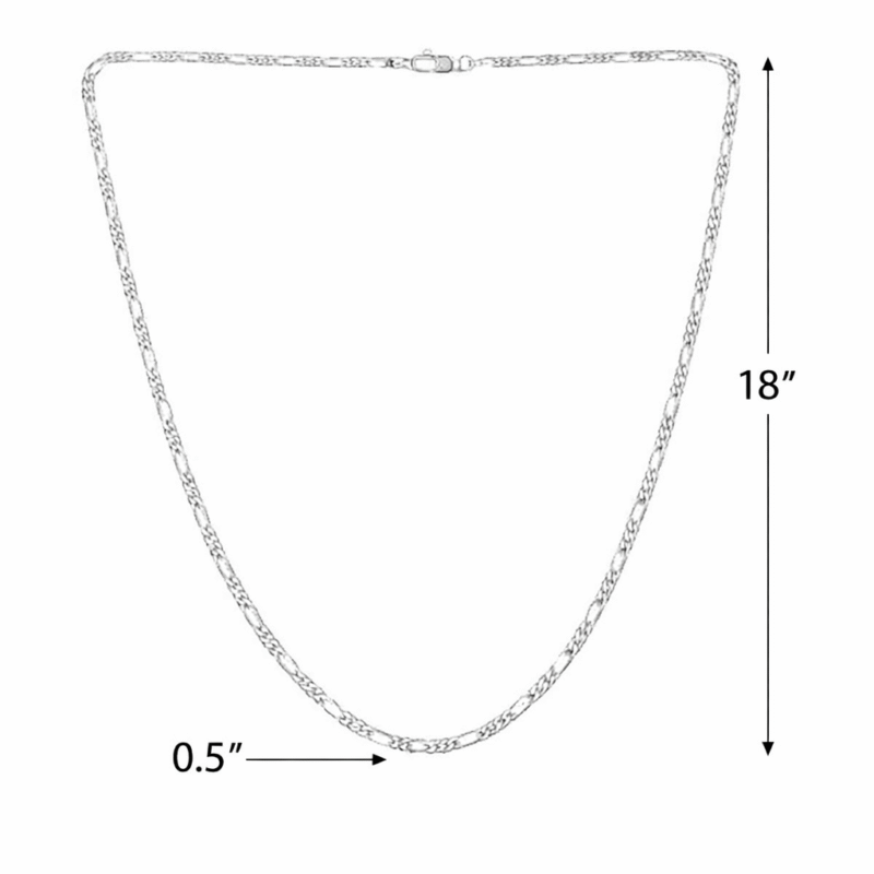 Silver Figaro Chain for Women Size Guide