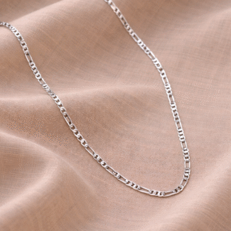 Silver Italian Figaro Chain for Men 22 Inches
