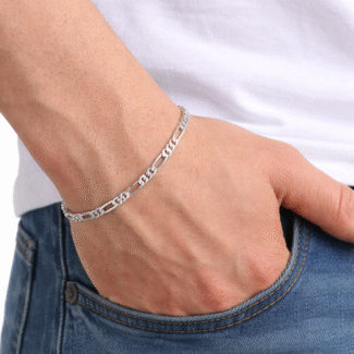 Silver Men Figaro Bracelet