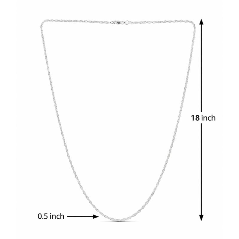 Silver Rope Chain for Women size guide