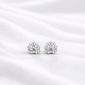 Sterling Silver Floral Stud Earrings for Women