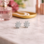 Sterling Silver Leaf Design Studs for Women