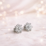 Sterling Silver Snowflake Stud Earrings for Women