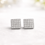 Sterling Silver Square Stud Earrings for Women