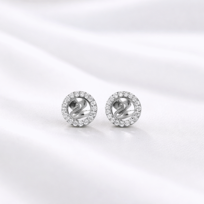 Sterling Silver Swan Studs for Women