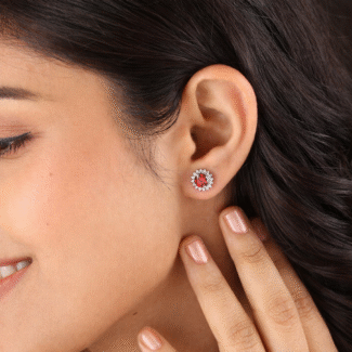 Buy Halo Solitaire Sterling Silver Stud Earrings