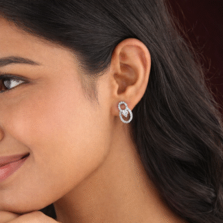 Buy Divine Loop Designer Silver Studs For Women