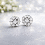 92.5 Sterling Silver Floral Stud Earrings