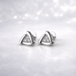 Sterling Silver Triangle Stud Earrings for Women