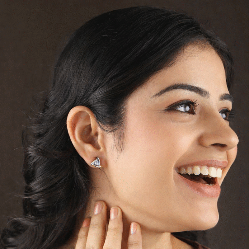 Shop Sterling Silver Triangle Stud Earrings for Women